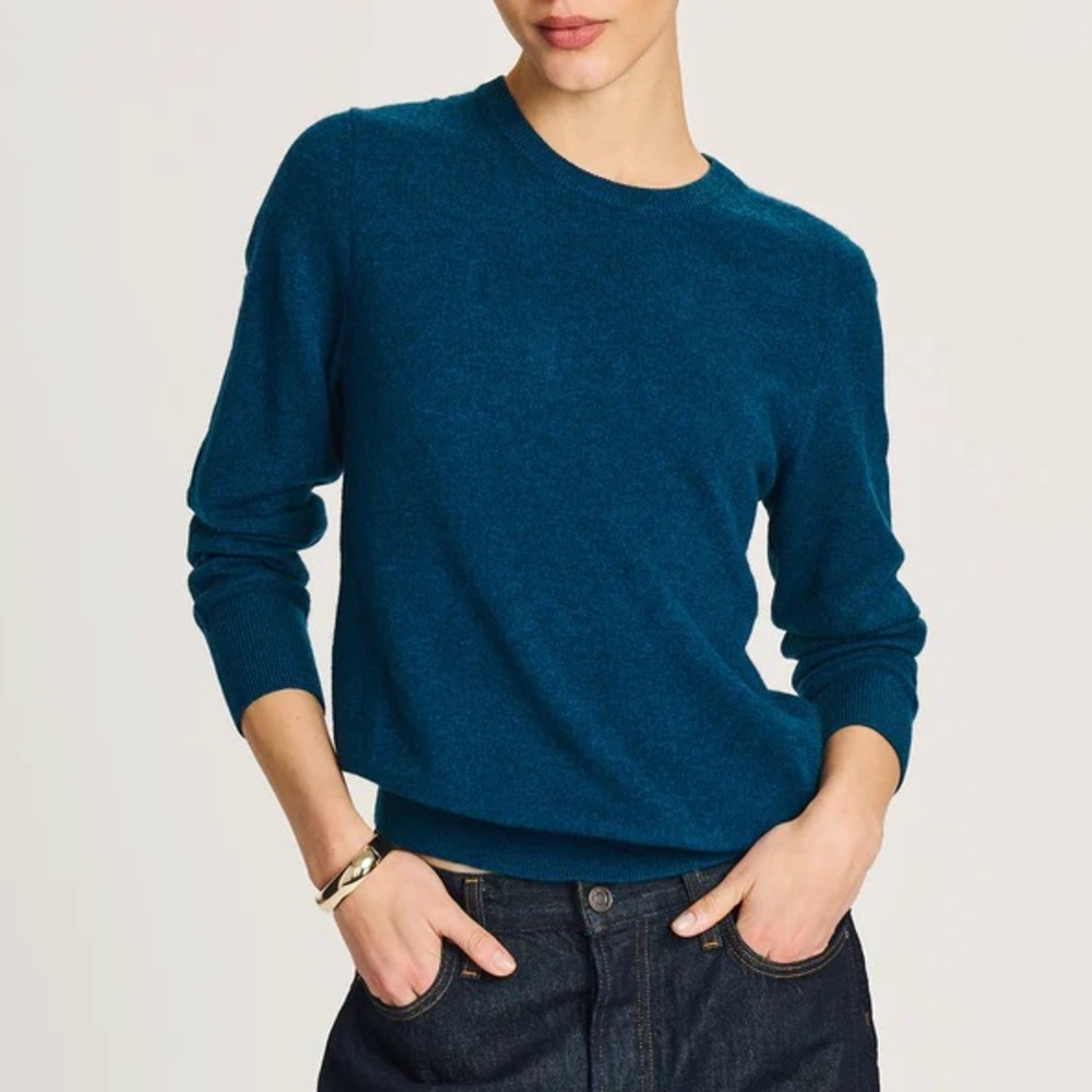 Naadam Cashmere Sweater Teal Crew Neck size small